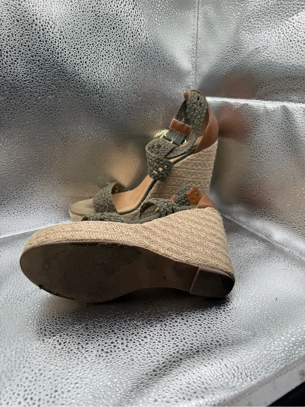 Steve Madden Olive Braided Espadrille Wedge Sandals